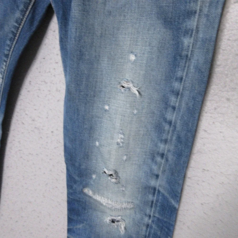 PRPS Demon Jeans Men 32 Distressed Denim Button Fly Whiskering Fade Portugal